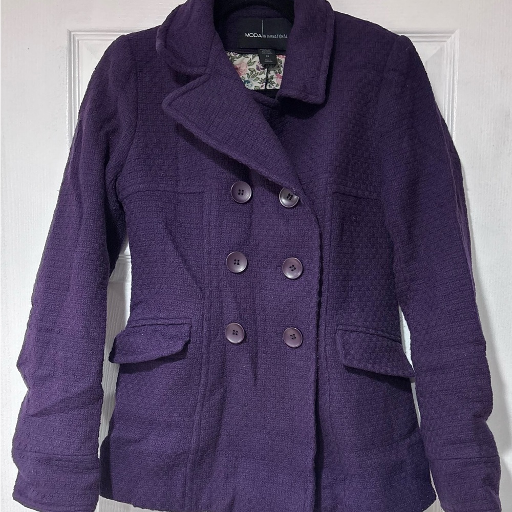 Moda International Deep Purple Women's Peacoat